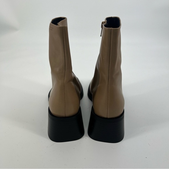 Vagabond Blanca Cream Leather Square Toe Block Heel Designer Ankle Booties 41 - Picture 7 of 11